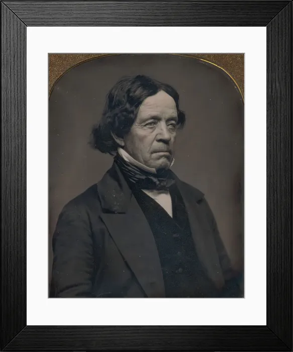 Framed Print : Elderly Man with Dark Hair, 1850s. Creator: Unknown Framed Print : Elderly Man with Dark Hair, 1850s. Creator: Unknown