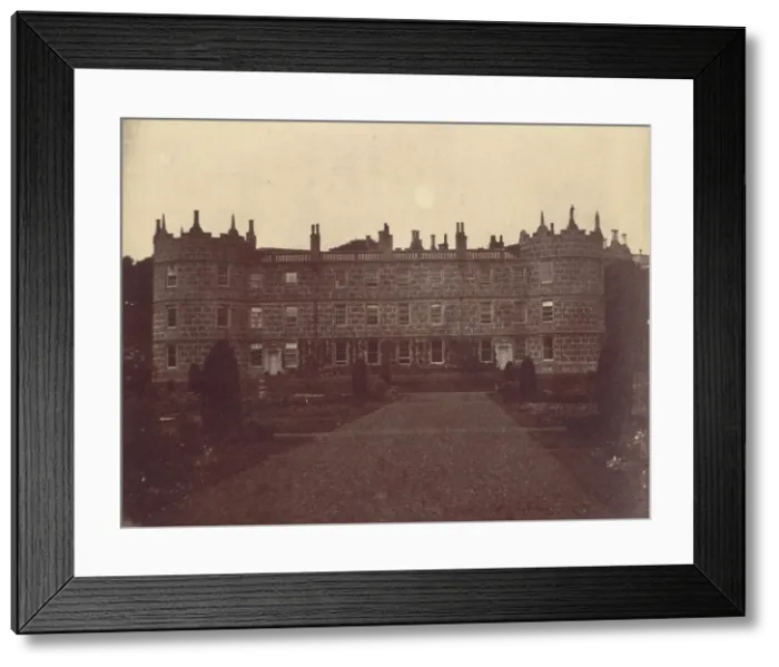 Framed Print : Castle with Round Towers Seen from the Garden, 1850s. Creator: Unknown Framed Print : Castle with Round Towers Seen from the Garden, 1850s. Creator: Unknown