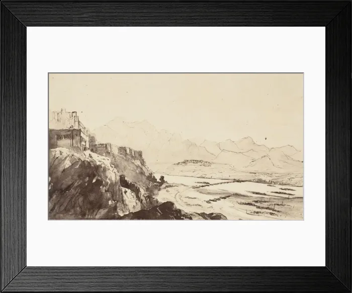 Framed Print : Attock on the Indus River- From a Drawing, 1858-61. Creator: Unknown Framed Print : Attock on the Indus River- From a Drawing, 1858-61. Creator: Unknown
