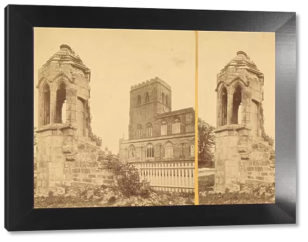 Group of 3 Early Stereograph Views of British Church and Monastery Ruins, 1860s-80s