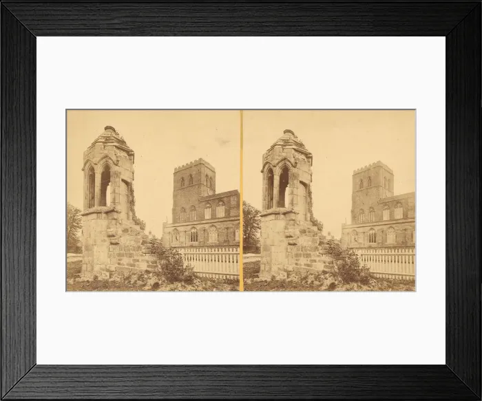 Framed Print : Group of 3 Early Stereograph Views of British Church and Monastery Ruins, 1860s-80s Framed Print : Group of 3 Early Stereograph Views of British Church and Monastery Ruins, 1860s-80s