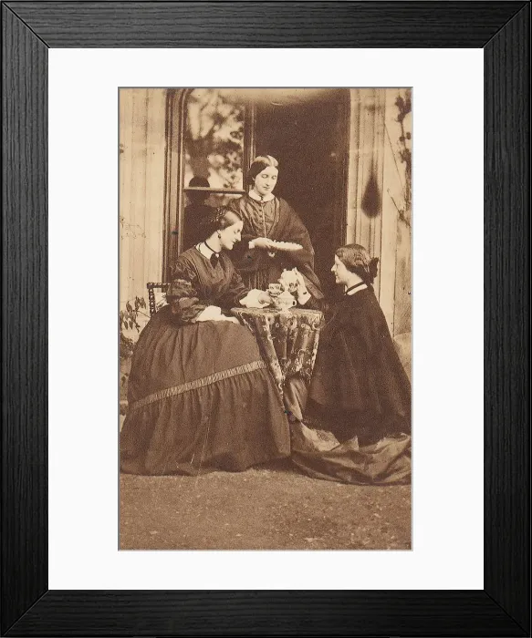 Framed Print : Three Women at Tea, 1860s. Creator: Unknown Framed Print : Three Women at Tea, 1860s. Creator: Unknown