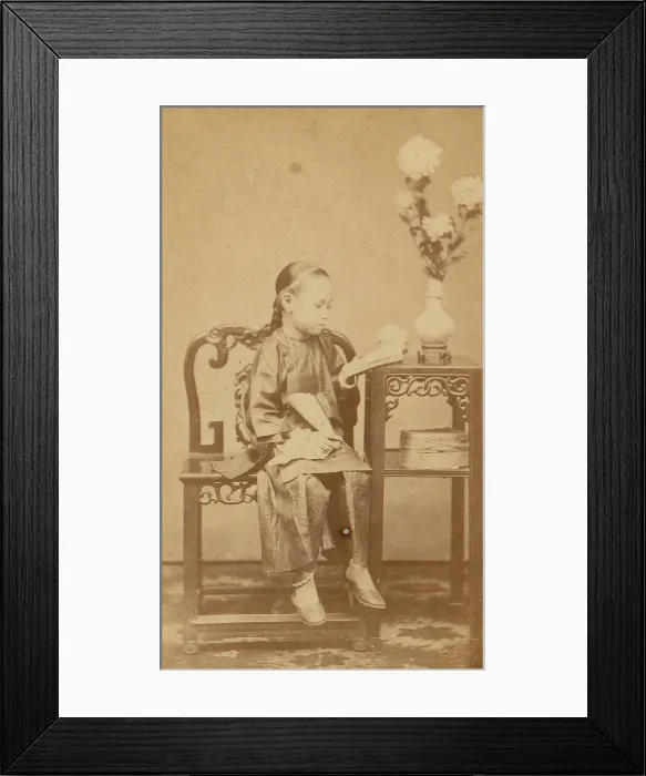 Framed Print : Girl Reading, 1870s. Creator: Unknown Framed Print : Girl Reading, 1870s. Creator: Unknown