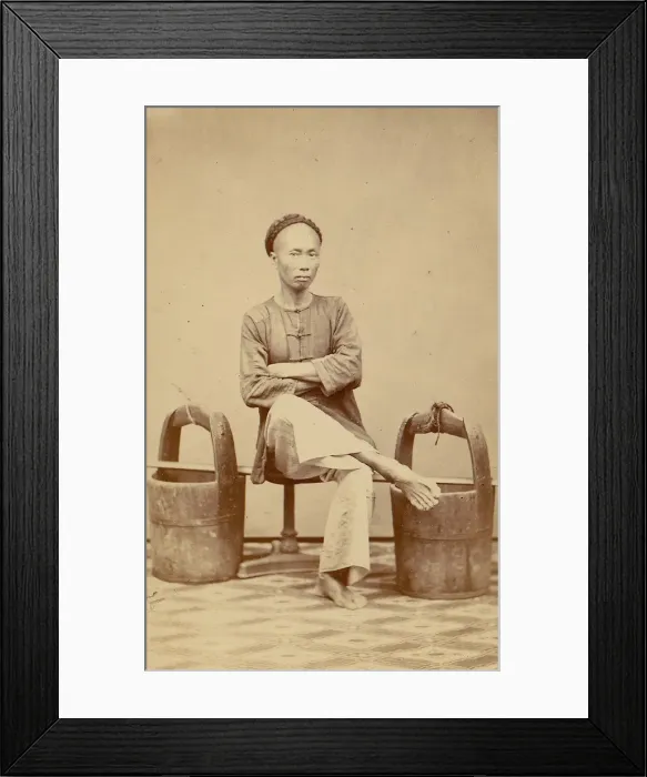 Framed Print : Man with Buckets, 1870s. Creator: Unknown Framed Print : Man with Buckets, 1870s. Creator: Unknown