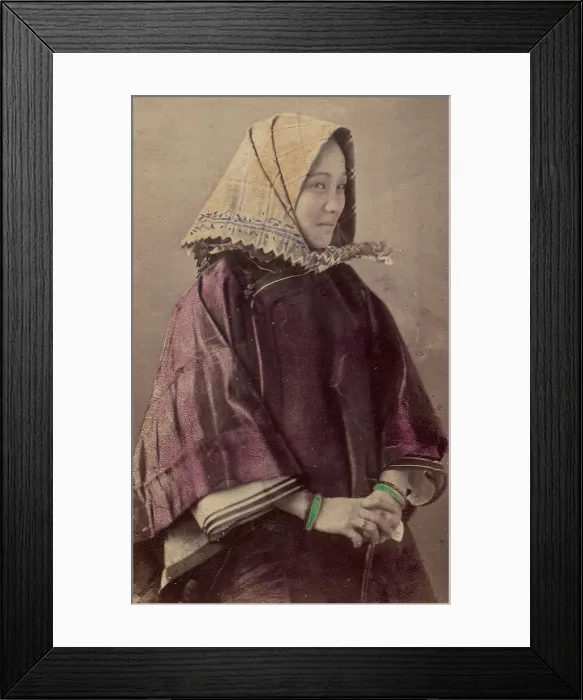 Framed Print : Young Woman with Green Bracelets, 1870s. Creator: Unknown Framed Print : Young Woman with Green Bracelets, 1870s. Creator: Unknown