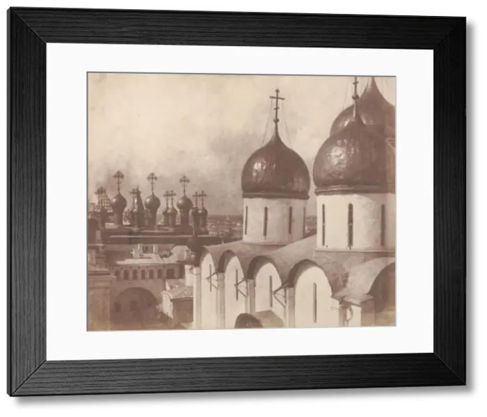 Framed Print : Moscow, Domes of Churches in the Kremlin, 1852. Creator: Roger Fenton Framed Print : Moscow, Domes of Churches in the Kremlin, 1852. Creator: Roger Fenton