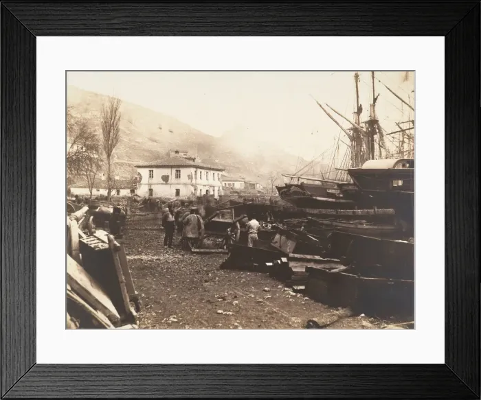 Framed Print : Landing Place, Ordnance Wharf, Balaklava, 1855. Creator: Roger Fenton Framed Print : Landing Place, Ordnance Wharf, Balaklava, 1855. Creator: Roger Fenton