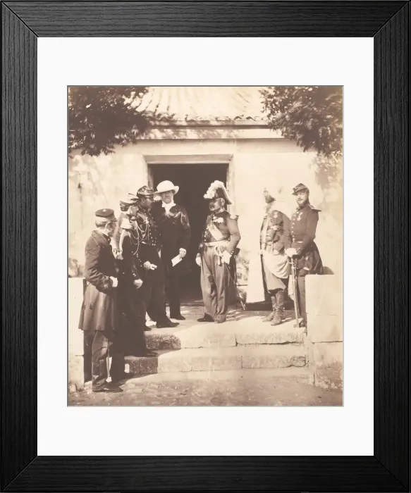 Framed Print : Group at Head Quarters, 1855. Creator: Roger Fenton Framed Print : Group at Head Quarters, 1855. Creator: Roger Fenton