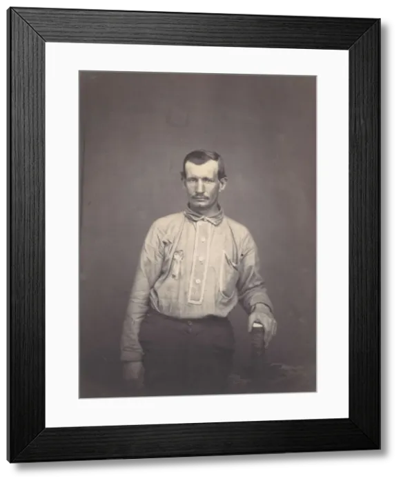 Framed Print : Man Holding Patent Office Book, ca. 1857. Creator: Attributed to Oliver H. Willard Framed Print : Man Holding Patent Office Book, ca. 1857. Creator: Attributed to Oliver H. Willard