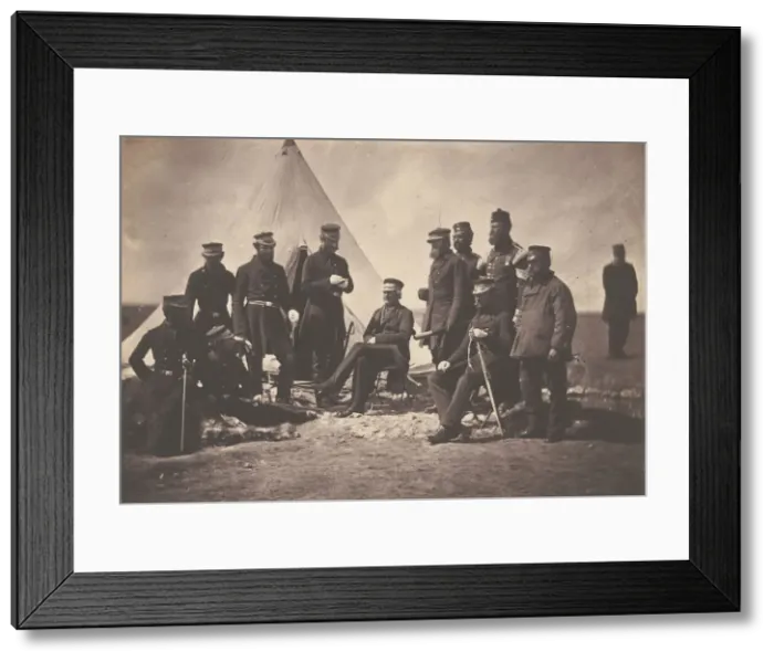 Framed Print : Lieutenant General Sir J. L. Pennefather and Staff, 1855. Creator: Roger Fenton Framed Print : Lieutenant General Sir J. L. Pennefather and Staff, 1855. Creator: Roger Fenton