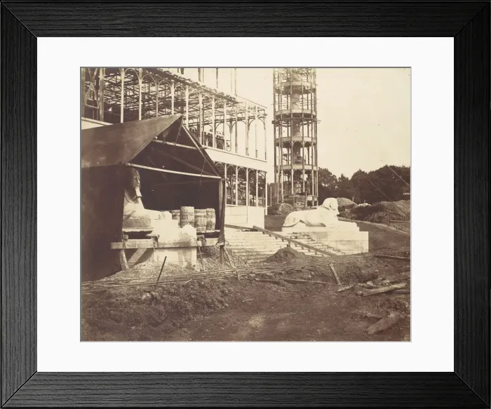 Framed Print : [Carving a Sphinx], 1854. Creator: Philip Henry Delamotte