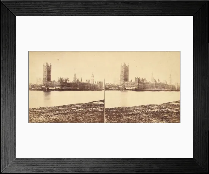 Framed Print : [Group of 5 Stereograph Views of the Houses of Parliament, London, England], 1850s-1910s
