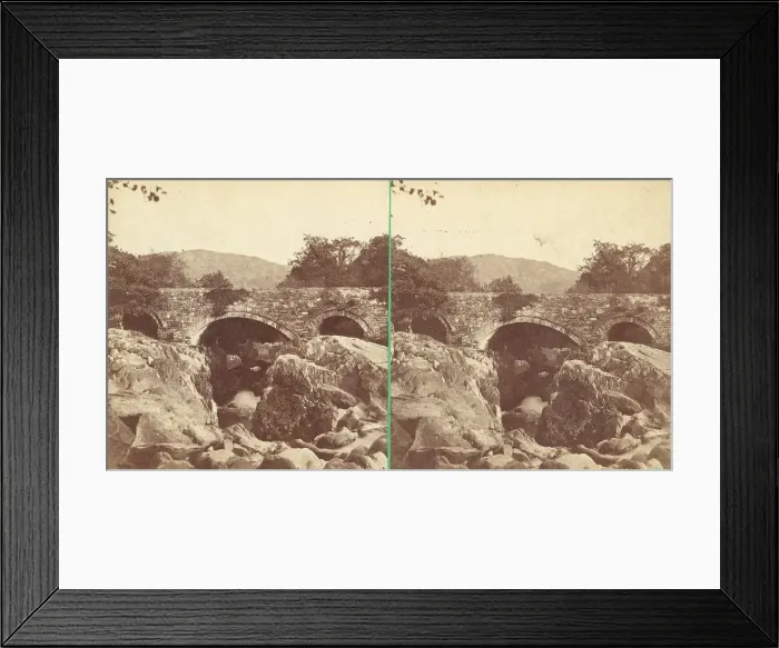 Framed Print : Pair of Early Stereograph Views of British Bridges, 1860s-80s. Creator: Unknown Framed Print : Pair of Early Stereograph Views of British Bridges, 1860s-80s. Creator: Unknown