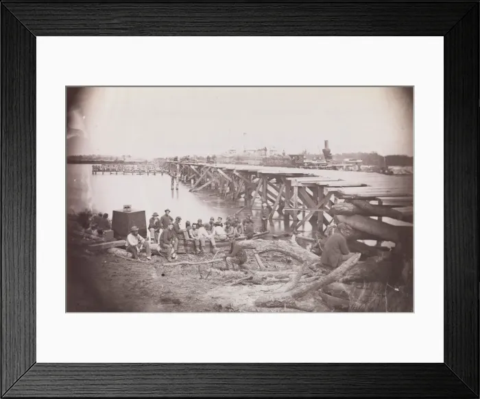 Framed Print : Bridge Across Pamunkey River, near White House, 1861-65. Creator: Tim O Sullivan Framed Print : Bridge Across Pamunkey River, near White House, 1861-65. Creator: Tim O Sullivan