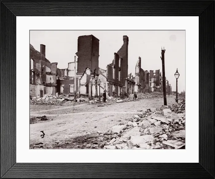 Framed Print : Ruins in Carey Street, Richmond, 1865. Creators: Thomas C. Roche, Alexander Gardner Framed Print : Ruins in Carey Street, Richmond, 1865. Creators: Thomas C. Roche, Alexander Gardner