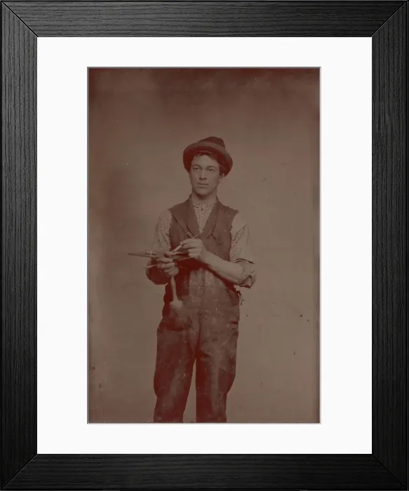Framed Print : Painter Holding Palette and Brushes, 1870s. Creator: Unknown Framed Print : Painter Holding Palette and Brushes, 1870s. Creator: Unknown