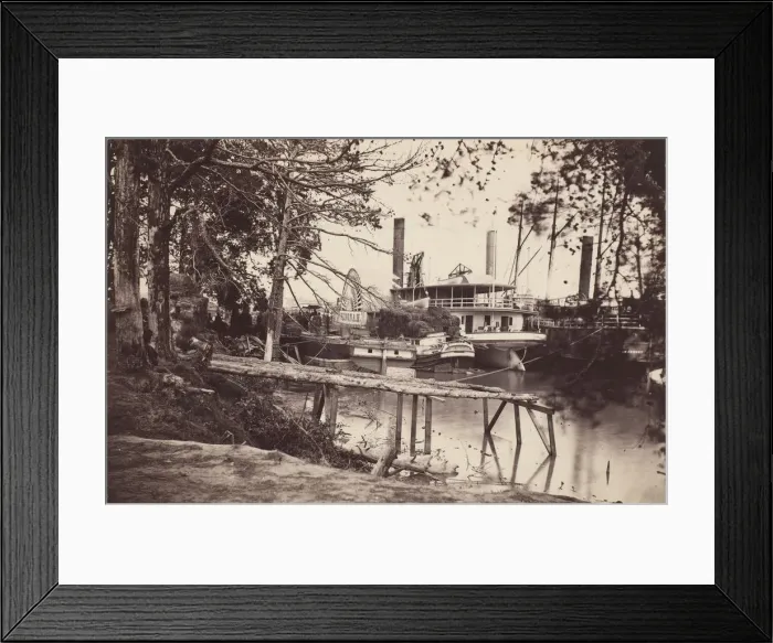Framed Print : White House Landing, Pamunkey River, 1864. Creators: Tim O Sullivan, Mathew Brady Framed Print : White House Landing, Pamunkey River, 1864. Creators: Tim O Sullivan, Mathew Brady
