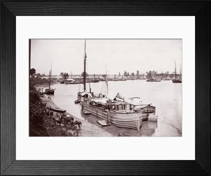 Framed Print : White House Landing, Pamunkey River, 1861-65. Creator: Tim O Sullivan Framed Print : White House Landing, Pamunkey River, 1861-65. Creator: Tim O Sullivan
