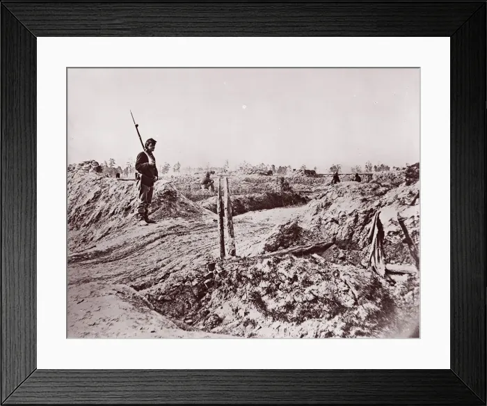 Framed Print : Front of Petersburg Lines, 1864. Creator: Tim O Sullivan Framed Print : Front of Petersburg Lines, 1864. Creator: Tim O Sullivan