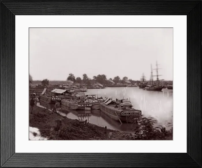 Framed Print : White House Landing, Pamunkey River, 1861-65. Creator: Tim O Sullivan Framed Print : White House Landing, Pamunkey River, 1861-65. Creator: Tim O Sullivan