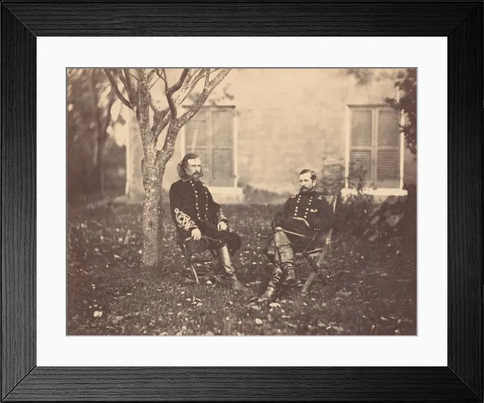Framed Print : Major General Pleasanton and General Custer, 1863. Creator: Tim O Sullivan Framed Print : Major General Pleasanton and General Custer, 1863. Creator: Tim O Sullivan