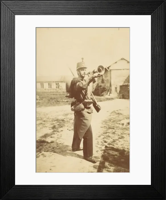 Framed Print : [Bugler], 1880s-90s. Creator: Unknown