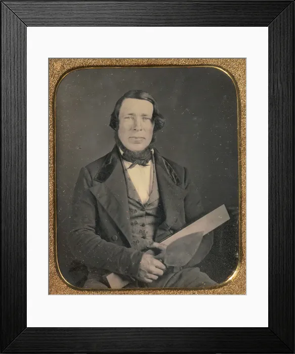 Framed Print : Mason Holding a Trowel, 1850s. Creator: Unknown Framed Print : Mason Holding a Trowel, 1850s. Creator: Unknown