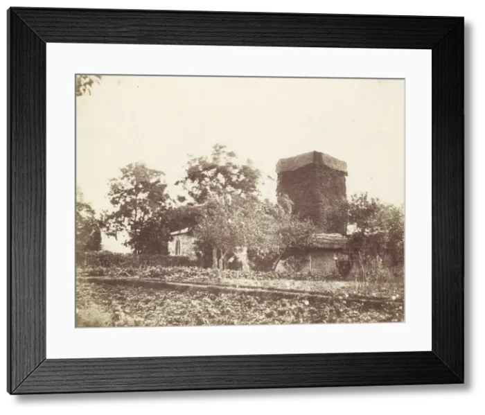 Framed Print : Vegetable Garden and Ivy Covered Tower, 1850s. Creator: Unknown Framed Print : Vegetable Garden and Ivy Covered Tower, 1850s. Creator: Unknown