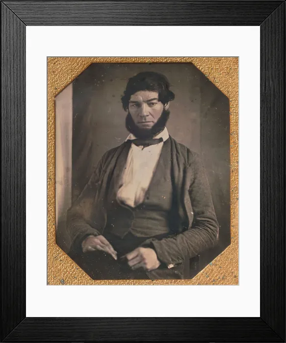 Framed Print : Man with Chin Curtain Beard, 1840s. Creator: Unknown Framed Print : Man with Chin Curtain Beard, 1840s. Creator: Unknown