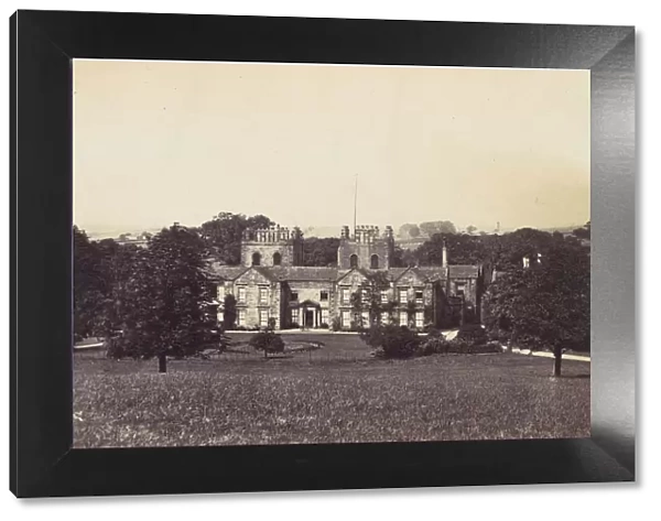 Manor House with Two Towers Seen from Grounds, 1860s. Creator: Unknown