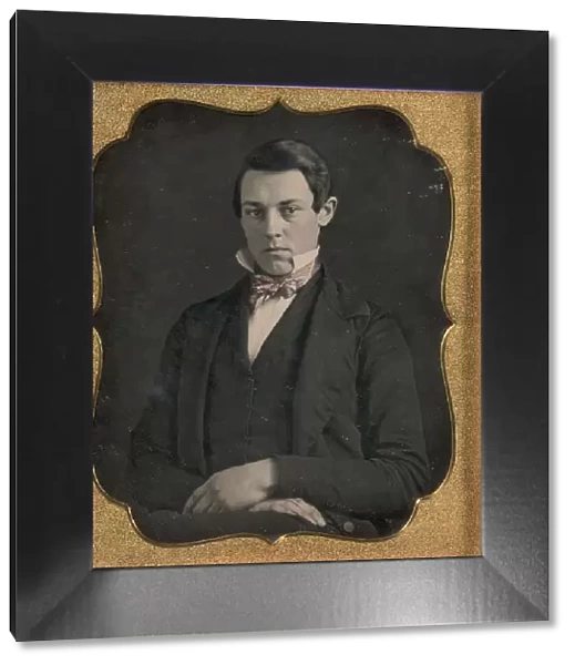 Young Man with Up-turned Collar and Bow Tie, 1850s. Creator: Unknown