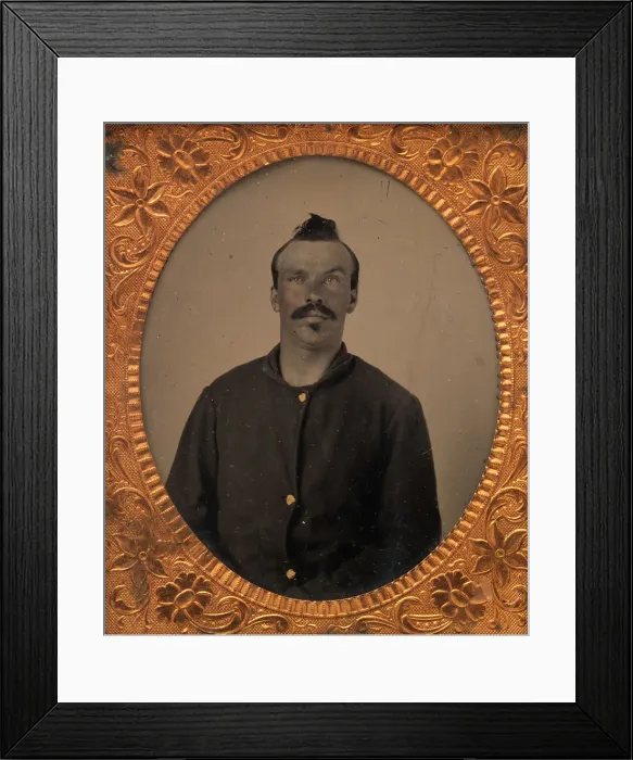 Framed Print : Corporal Hiram Warner, Company C, Second United States Sharp Shooters, 1861-62