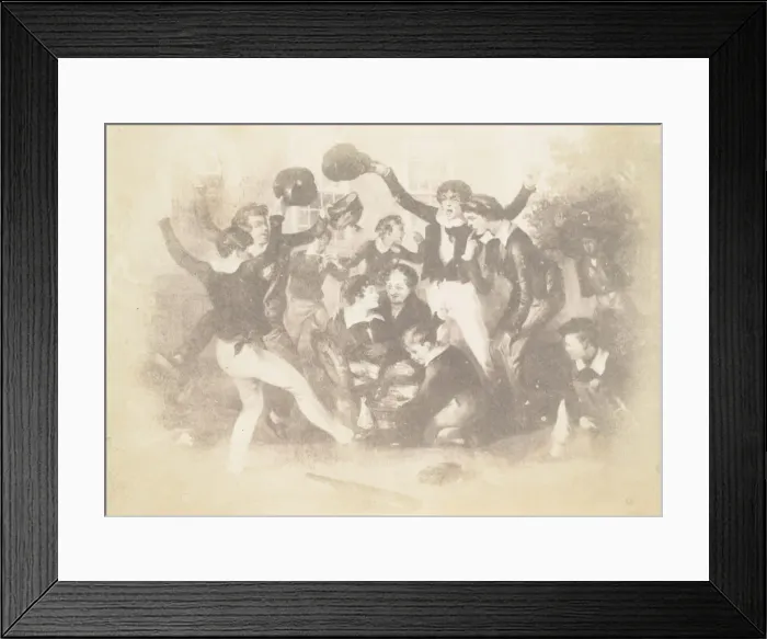 Framed Print : Watercolor of Boys Playing, 1850s. Creator: Unknown Framed Print : Watercolor of Boys Playing, 1850s. Creator: Unknown