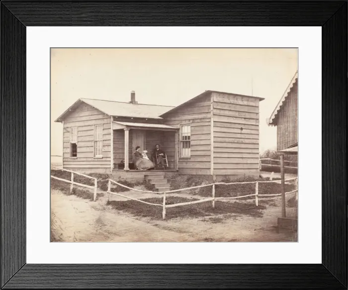 Framed Print : A Frontier Home, 1860s-70s. Creator: Unknown Framed Print : A Frontier Home, 1860s-70s. Creator: Unknown