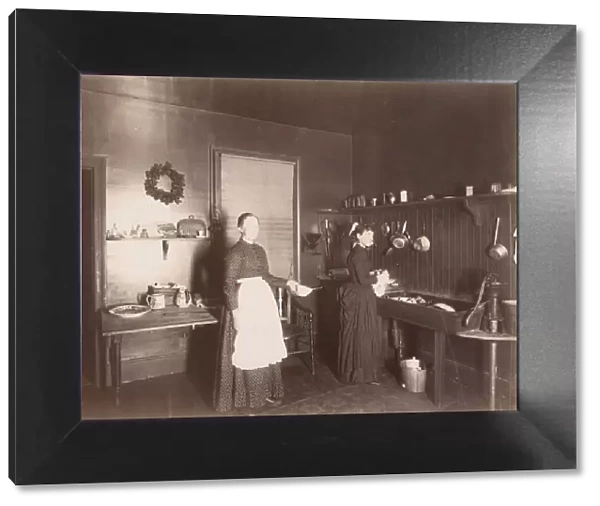 Two Women in a Kitchen, 1880s-90s. Creator: Unknown