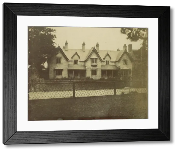 Framed Print : Gabled House Across Lane, 1850s. Creator: Unknown Framed Print : Gabled House Across Lane, 1850s. Creator: Unknown