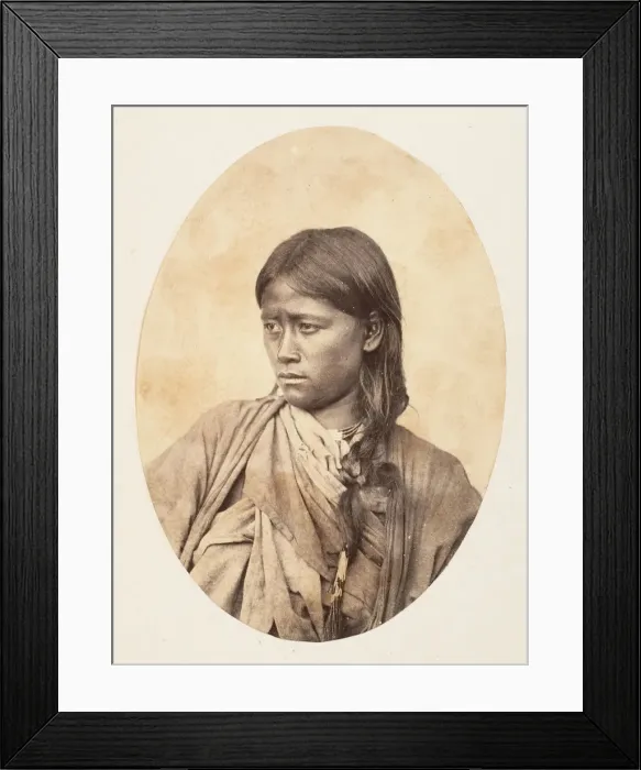 Framed Print : Bust Portrait of an Indian Woman, 1850s. Creator: Unknown Framed Print : Bust Portrait of an Indian Woman, 1850s. Creator: Unknown