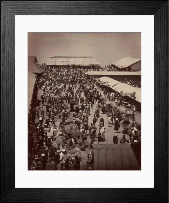 Framed Print : Bhutan and Nepalese People at Darjeeling, Sunday Morning Market Scene, 1860s-70s Framed Print : Bhutan and Nepalese People at Darjeeling, Sunday Morning Market Scene, 1860s-70s