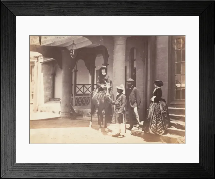 Framed Print : Group Portrait: (L to R) Lady Canning, Major Jones and Lady Campbell, Barnes Court, Simla Framed Print : Group Portrait: (L to R) Lady Canning, Major Jones and Lady Campbell, Barnes Court, Simla