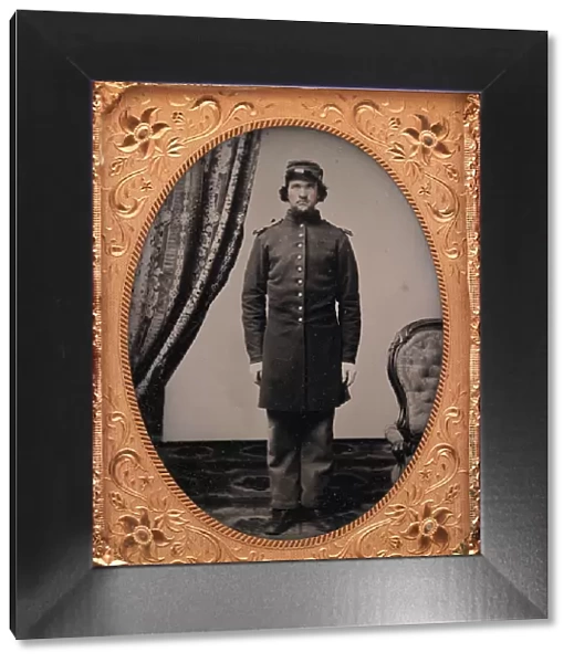 Union Officer Standing at Attention, 1861-65. Creator: Unknown