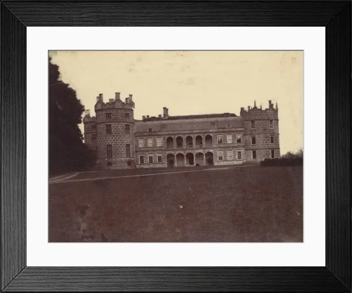 Framed Print : Castle with Round Towers Seen from the Grounds, 1850s. Creator: Unknown Framed Print : Castle with Round Towers Seen from the Grounds, 1850s. Creator: Unknown