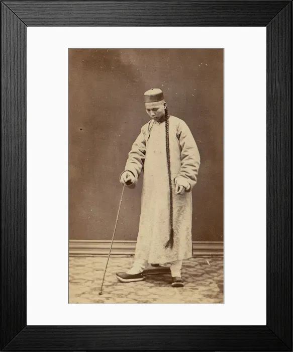 Framed Print : Man with Long Braid, 1870s Creator: Unknown Framed Print : Man with Long Braid, 1870s Creator: Unknown