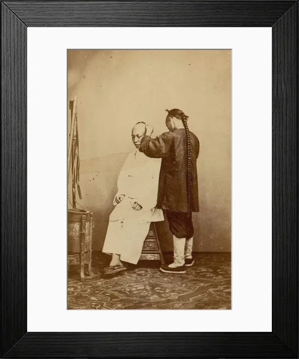 Framed Print : Man Examining Other Man, 1870s. Creator: Unknown Framed Print : Man Examining Other Man, 1870s. Creator: Unknown