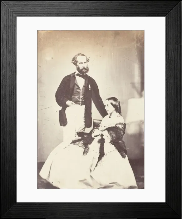 Framed Print : Colonel Vincent Eyre C. B. Bengal Artillery, The Hero of Arrah and Mrs Eyre