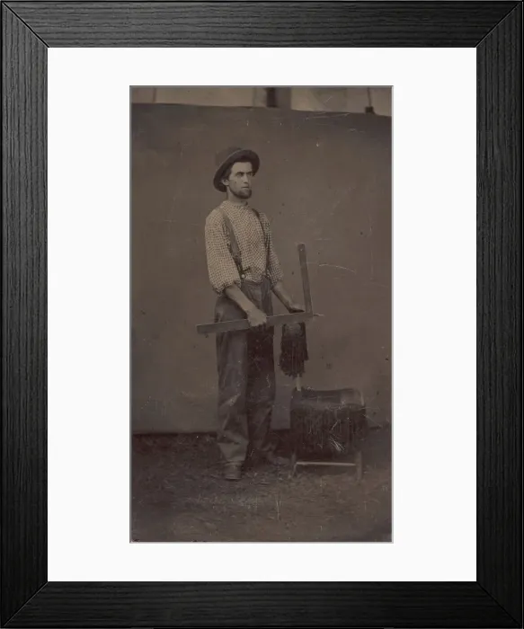 Framed Print : Carpenter with Square, 1860s-70s. Creator: Unknown Framed Print : Carpenter with Square, 1860s-70s. Creator: Unknown