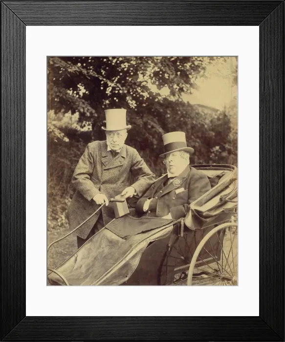 Framed Print : Two Gentlemen, One in Cart, 1860s-70s. Creator: Unknown Framed Print : Two Gentlemen, One in Cart, 1860s-70s. Creator: Unknown