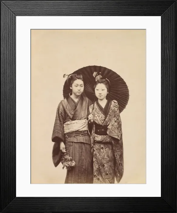 Framed Print : Geisha Girls, ca. 1880. Creator: Unknown Framed Print : Geisha Girls, ca. 1880. Creator: Unknown
