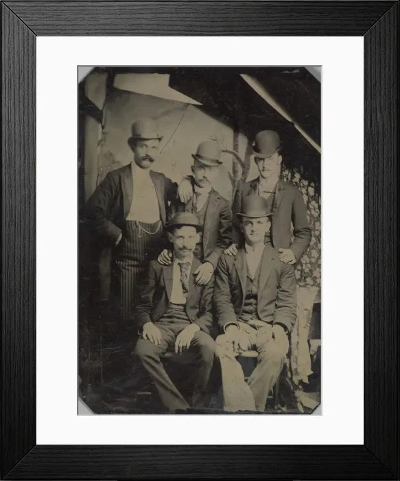 Framed Print : Five Members of the Wild Bunch?, ca. 1892. Creator: Unknown Framed Print : Five Members of the Wild Bunch?, ca. 1892. Creator: Unknown