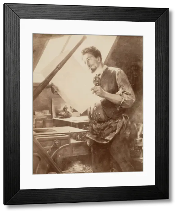 Framed Print : Portrait d un graveur, 1860s-70s. Creator: Unknown Framed Print : Portrait d un graveur, 1860s-70s. Creator: Unknown