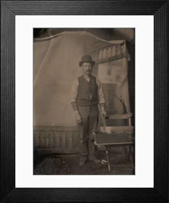 Framed Print : Workman with Tool Box, 1860s-70s. Creator: Unknown Framed Print : Workman with Tool Box, 1860s-70s. Creator: Unknown